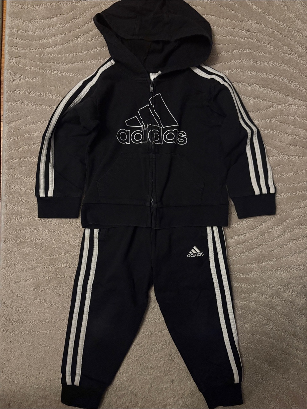 Boys Adidas Track Suit Sweat Hoodie & Joggers